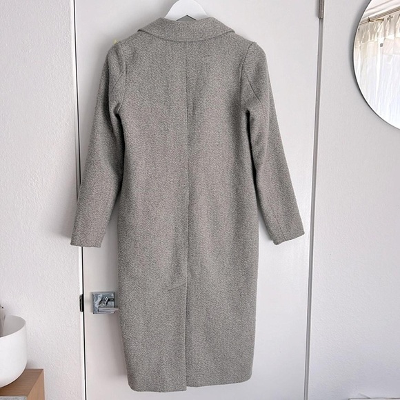 Abercrombie and Fitch Light Grey Wool-Blend Dad Coat in size Small - Picture 3 of 5